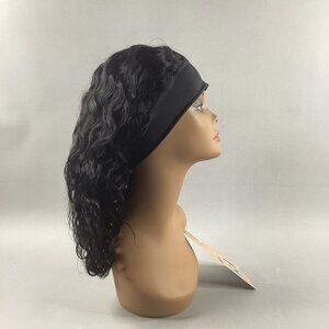 18" Natural Wave Headband Natural Black 100% Unprocessed Human Hair Wig
